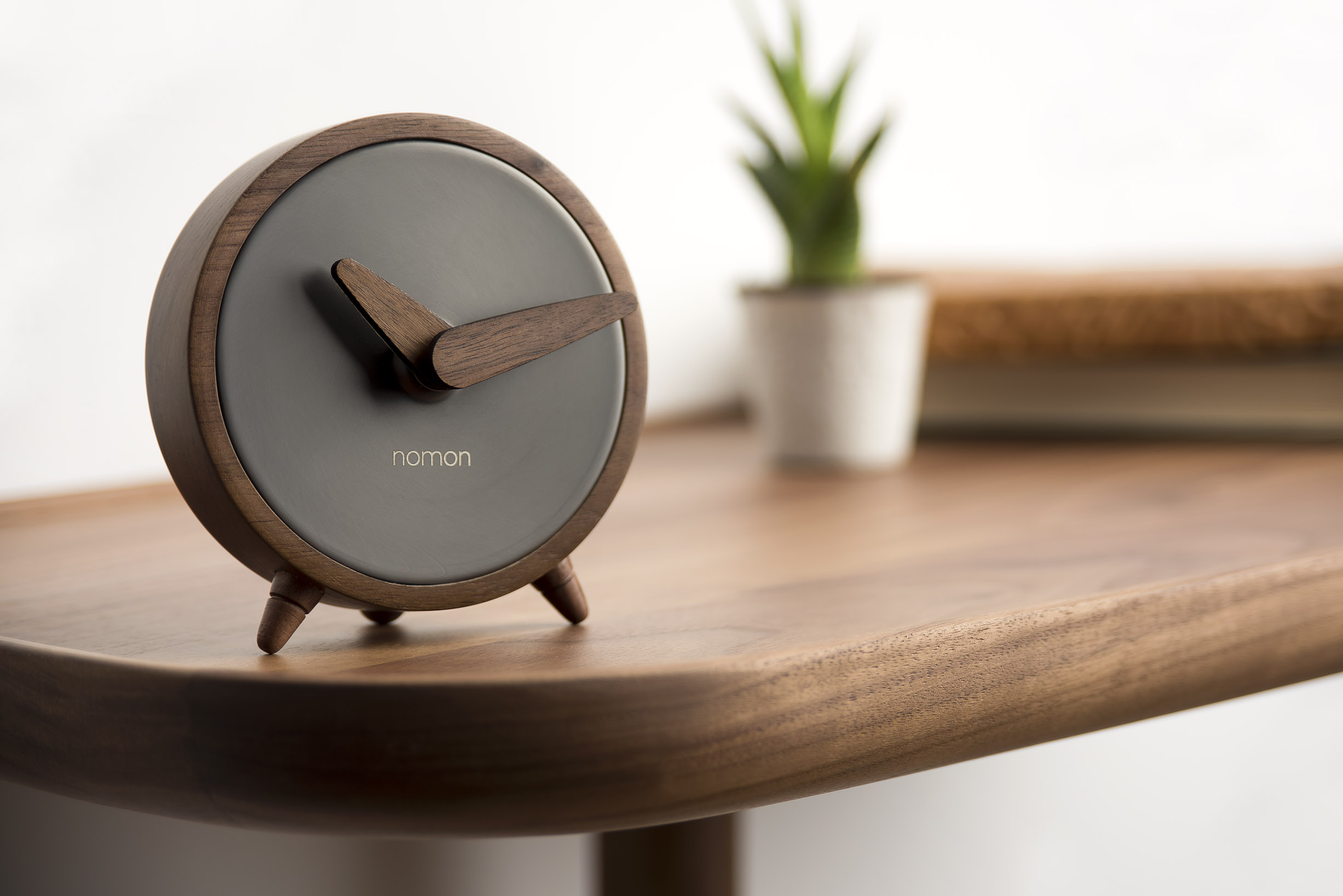 atomo graphite wallnut nomon clocks