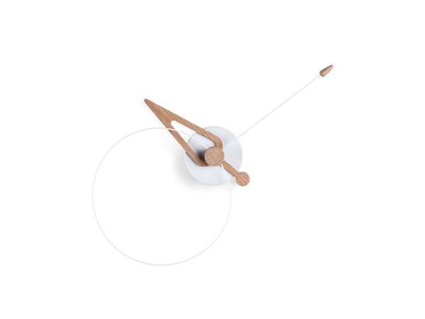 pico clock white fiberglass hands in oak finish